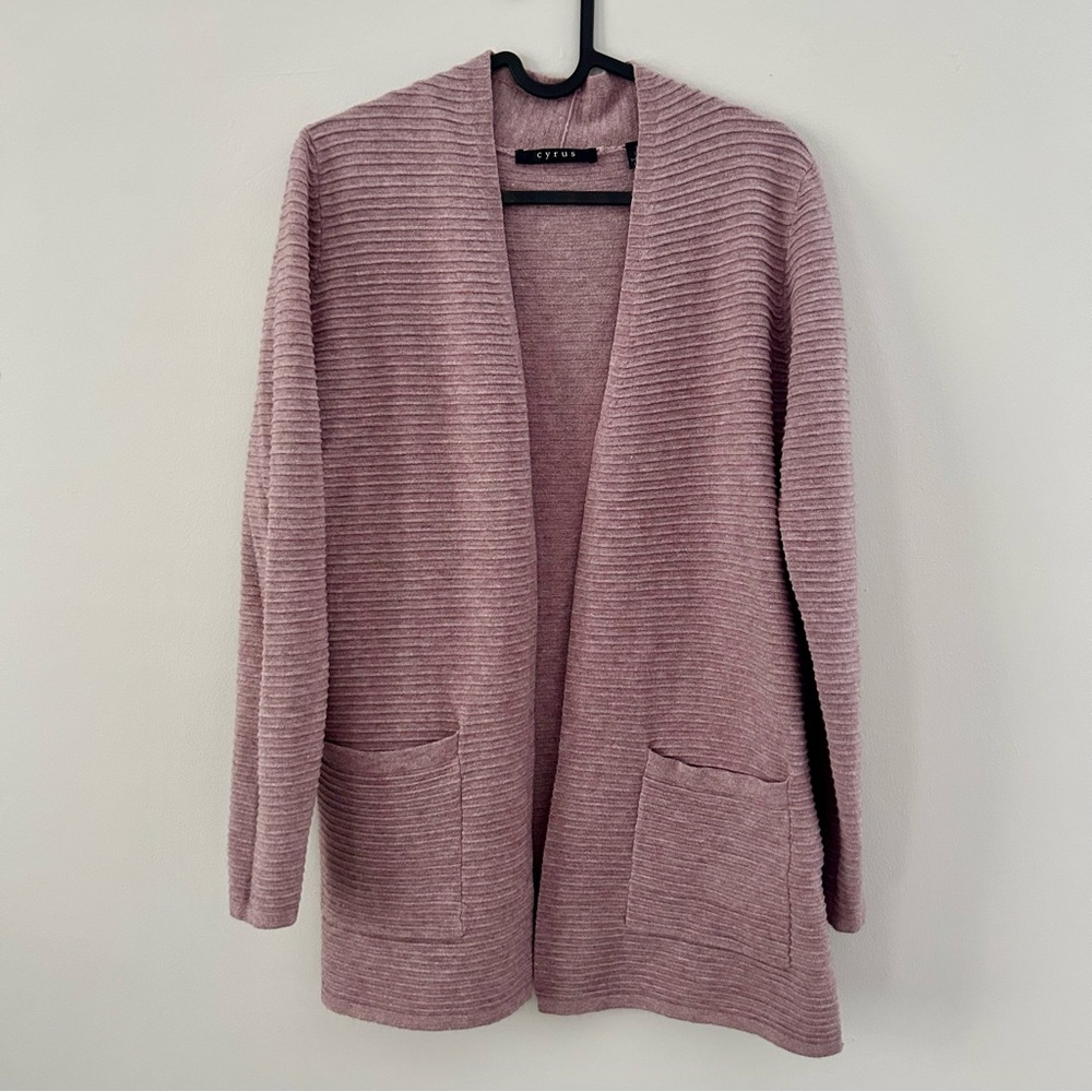 Cyrus Mauve Ribbed Cardigan